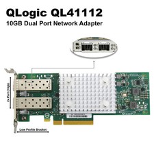 Lot 2 Dell QLogic Fast LINQ 41112 2-Port 10Gb SFP+ PCIe LP Network Adapter 807N9 picture