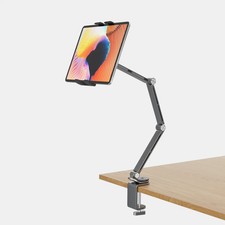 Artpowers Aluminum Tablet Holder Stand Adjustable Clamp Mount for iPad Phone picture