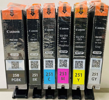 New Genuine Canon PGI-250 CLI-251 Black Color 6PK Setup Ink Cartridges picture
