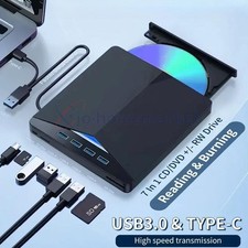 7-in-1 Slim External CD DVD Drive USB 3.0 Reader Writer Burner Player For Laptop picture