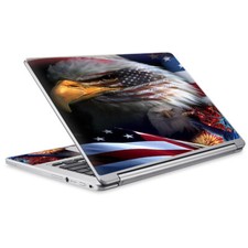 Skins for Acer Chromebook R-13 Decals wrap USA Bald Eagle in Flag picture