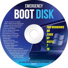 Emergency Boot Disk for Windows 98 2000 XP Vista 7 10 PC Repair and Recovery ... picture