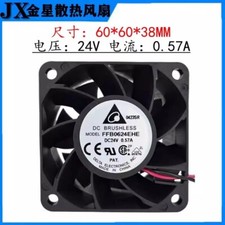 Delta FFB0624EHE DC24V 0.57A 60*60*38MM 2-Wire Dual Ball Cooling Fan picture