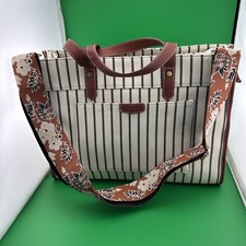 Missnine Laptop Tote Bag Canvas Laptop Bag 15.6 inch w/ Guitar Strap picture