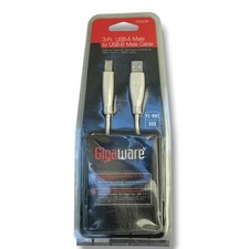 Gigaware 3ft USB-A Male to USB-B Male Cable USB 2.0 High Speed 2603258 White picture