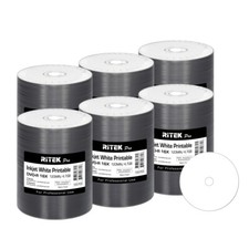 600 Pack Ritek Pro DVD-R 16X 4.7GB White Inkjet Hub Printable Blank Media Disc picture