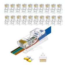 EZYUMM 20-Pack RJ45 Pass Through Connector, Cat5/Cat6, Transparent picture