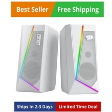 GS520 RGB Desktop Speakers, 2.0 Channel PC Computer Stereo Speaker with 6 Col... picture