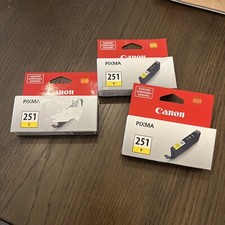 Canon Pixma 251Y Yellow Ink Cartridge CLI-251 LOT OF 3 picture