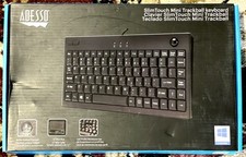 Adesso AKB-310UB SlimTouch 310 Mini Trackball Keyboard USB Wired Black New picture