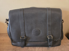 Vintage Eddie Bauer Heavy Leather Multiple Pocket Computer Laptop Bag Briefcase  picture