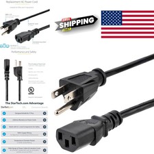 3ft Black AC Power Cord  Listed for Printers and Desktops 10A Rating picture