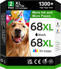 68E 68 68XL Ink Cartridges Black Color Combo Pack Compatible for HP 68 Ink Cartr picture