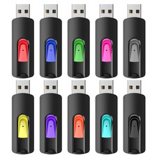 10 Pack 64GB USB Flash Drives Retractable Thumb Drive Bulk USB 2.0 Data Storage picture