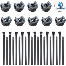 Magnetic Cable Zip Mounts 22mm Magnetic Wire Holder Kit 10 Magnets 20 Ties picture