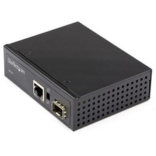 StarTech PoE+ Industrial Fiber to Ethernet Media Converter 60W, SFP to RJ45, picture
