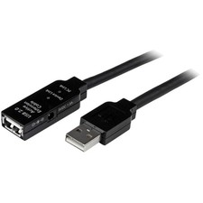 Black USB-A Male to Female Repeater, 33ft picture