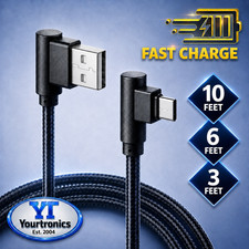 90 Degree Right Angle USB-C Cable Charger Cord For Galaxy S24 S23 S22 S21 Ultra picture