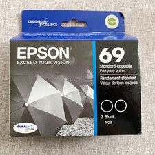 Epson 69 DURABrite Ultra Standard Black Ink Cartridges 2-Pack 06/2016 New Sealed picture