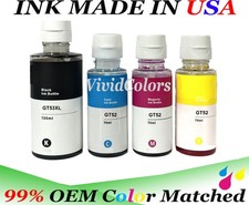 VC 4 Pack BKCMY GT53XL GT52 Refill ink for use h Smart Tank Printer  picture