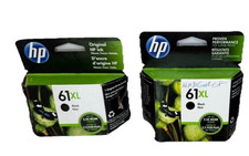 2 Genuine HP 61XL Black Ink Cartridges OEM High Yield New Sealed picture