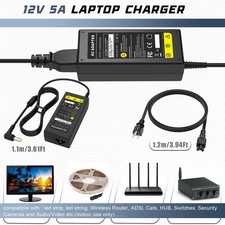 Netbook AC Power Supply Adapter DC 12 Volt 5 Amp (12V 5A) LCD Monitor Laptop us picture