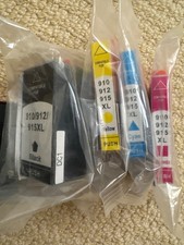 HP compatible 910/912/915XL PRINTER CARTRIDGE SET black, yellow, cyan, & magenta picture