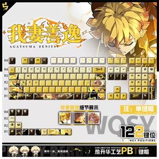 Anime Demon Slayer Agatsuma Zenitsu PBT Keycap 122pc Set for Mechanical Keyboard picture