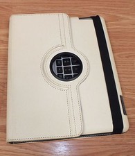 Genuine Targus (AKB34) Cream Color Leather Rotating Bluetooth Keyboard **READ**  picture