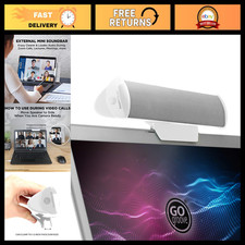 USB Powered Mini Sound Bar Speakers for Laptop - Clip-On Portable External Audio picture