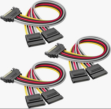 Cable Matters 15-Pin SATA Power Y-Splitter Cable 1-to-2, 3-Pack, 8 in picture