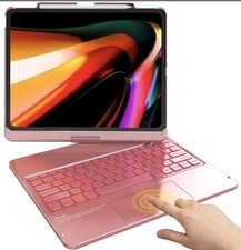 TQQ iPad Air 13 Inch Case Keyboard (M4 2026/M3 2025/M2 2024), iPad Pro 12.9 Pink picture