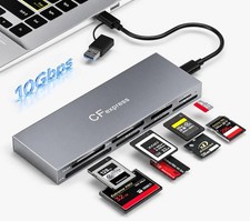 CFexpress Type B & A Card Reader, Professional 8-Slot USB 3.2 Silver picture