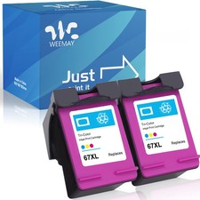 2 PACK 67XL Ink Cartridges Color for HP Envy 4100 6000 6400 DeskJet 2700 2752 picture
