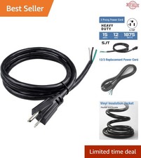 3ft 12 AWG Heavy Duty Power Supply Cord, 20A NEMA 5-15 for Custom Installations picture