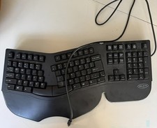 Vintage Belkin Ergonomic Keyboard F8E208-BLK Split-Key PS/2 Wired Black picture