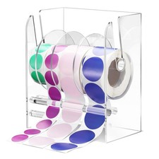 Sticker Holder Organizer Dispenser Acrylic Roll Label,4 Disks picture