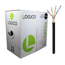 Cat5e UTP Outdoor Ethernet Network Cable Direct Burial 350MHZ 1000FT Black picture