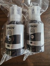 2x Epson 502 Black EcoTank Ink Bottle – 127ml, Genuine, Sealed, for Inkjet NEW picture