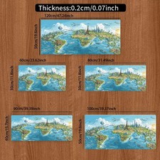 1pc(World Landmarks Map) Mouse Pad: Durable Large Non-slip Rubber Desk Mat Mul picture