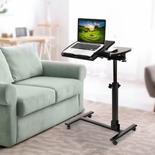 Angle Height Adjustable Rolling Laptop Desk  Notebook Table Stand W/ Casters picture