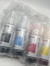 2x Epson 522 EcoTank Ink 4-Pack OEM CMYK 65ml Bottles Exp 2027 & 2030 picture