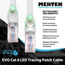 MERTEK EVO6 Traceable Cat6 Ethernet Patch Cord (10 Pack) 7FT. picture