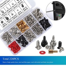 228Pcs Computer Screws Kit for DIY & Repair,PC Motherboard Standoffs Spacers Set picture