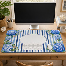 Coastal Hydrangea Personalizable Gaming Mouse Pad Desk Mat 36x18 picture