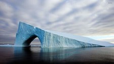 Landscape glacier ice winter arctic iceberg sea water Custom Gaming Mat Desk picture