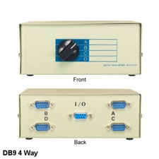 4 Way DB9 Male Manual Data Switch Box Rotary Dail Type RS-232 Printer Keyboard picture