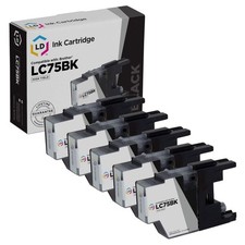 LD For Brother LC75 5pk HY Ink LC75BK Black MFC-J280W J425W J430W J435W picture