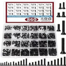 Small Computer Screws Assortment Kit, Black Tiny Eyeglass Screws PC & Laptop SSD picture