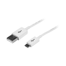 Startech USBPAUB1MW 3FT MICRO USB CABLE 1M WHITE USB A TO MICRO B CHARGING CORD picture